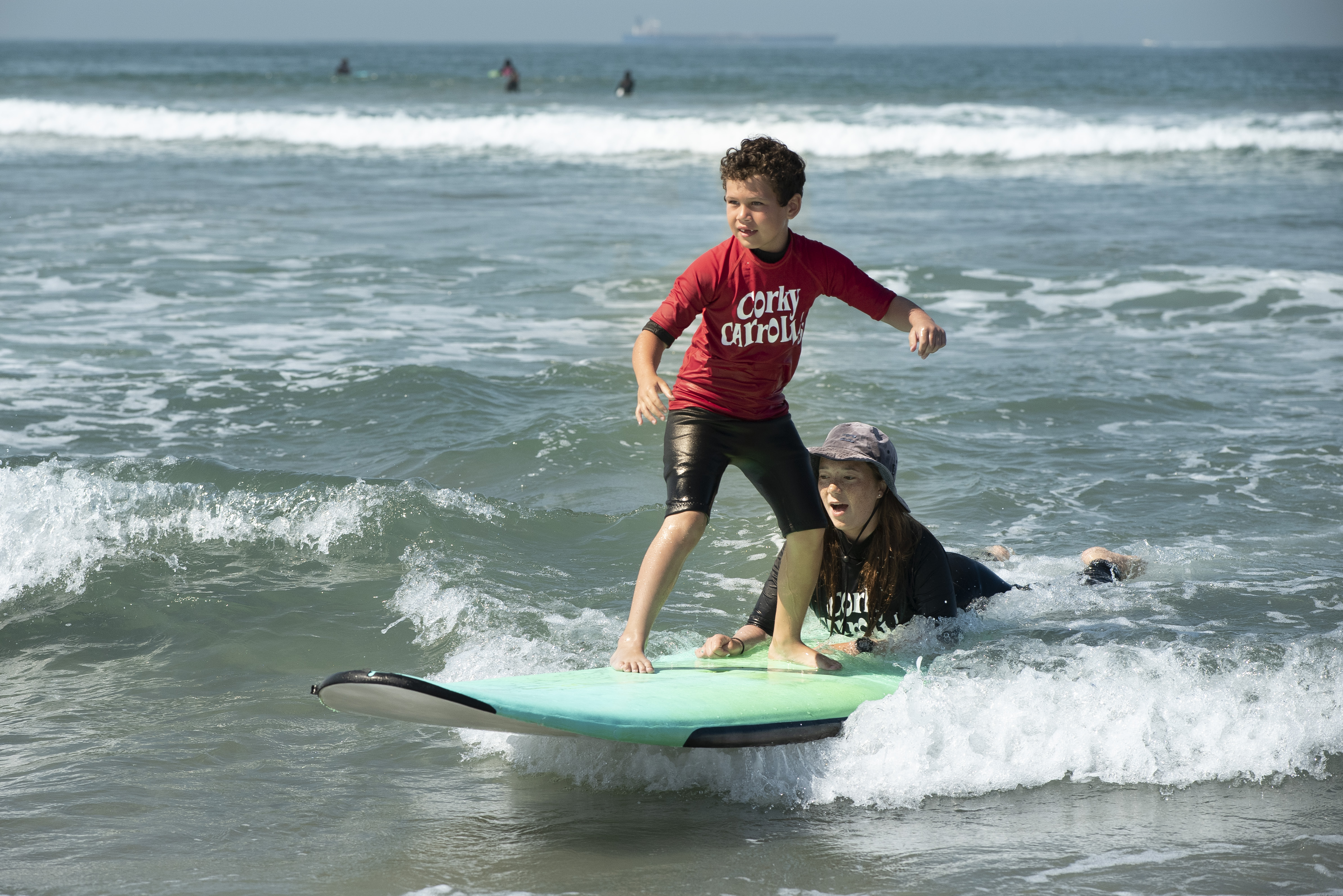 Owen first time surfing